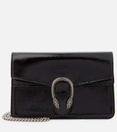 Gucci Dionysus Small Leather Crossbody Bag In Black