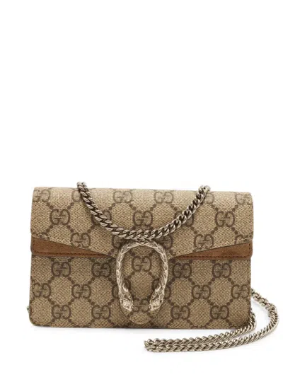 Pre-owned Gucci Dionysus Super Mini Cross Body Bag In Neutrals