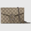 Gucci Brieftasche Dionysus Aus Gg Supreme Mit Kette In Beige