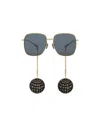 Gucci Disco Ball-charm Square-frame Sunglasses In Gray
