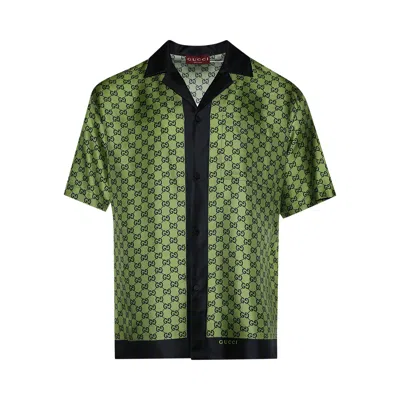 Pre-owned Gucci Disco Bowling Shirt 'sky Blue' | Men's Size 52