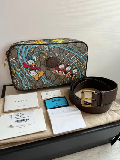 Pre-owned Gucci Discounted Disney Belt Bag 90cm In Beige