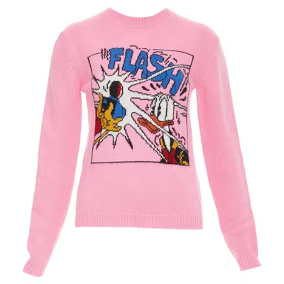 Pre-owned Gucci Disney 2021 Blue Donald Duck Flash Intarsia Logo Back Pullover Sweater 3xs