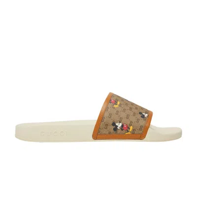 Pre-owned Gucci Disney X  Gg Slide 'mickey Mouse' | Brown | Men's Size 14