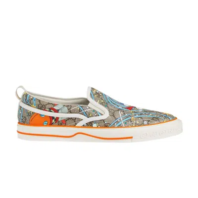 Pre-owned Gucci Disney X  Tennis 1977 Slip-on 'donald Duck' In Brown
