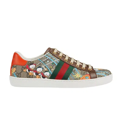 Pre-owned Gucci Disney X  Wmns Ace 'huey, Dewey And Louie' | Brown | Women's Size 34