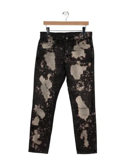 Pre-owned Gucci Distressed Skinny Jeans In Black