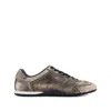 Gucci Leather Shift Sneakers Low Top Rubber Sole In Brown