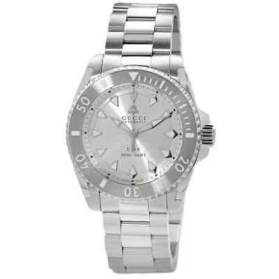 Pre-owned Gucci Dive Automatic Silver Dial Unisex Watch Ya136354