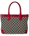 Gucci Navy Gg Canvas & Red Leather Campus Tote Qfb
