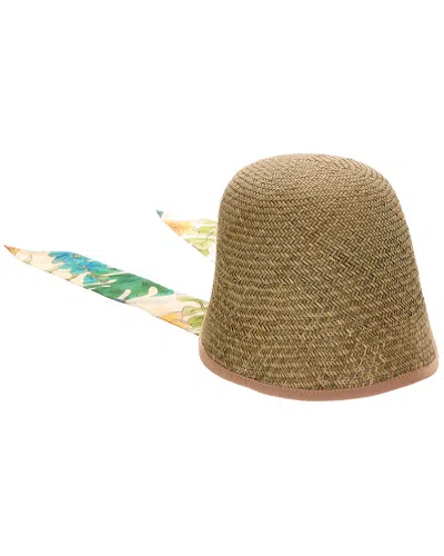 Gucci Dnu  Silk-trim Straw Hat In Beige