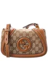 Gucci Blondie Mini Gg Canvas & Leather Shoulder Bag In Brown