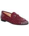 Gucci Jordaan Loafers With Gg Fabric And Hardware In Red