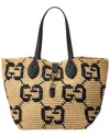 Gucci Dnu Pack  Medium Woven Leather-trim Tote In Pattern