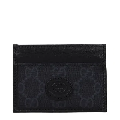 Gucci Gg Supreme Canvas Card Holder In Black