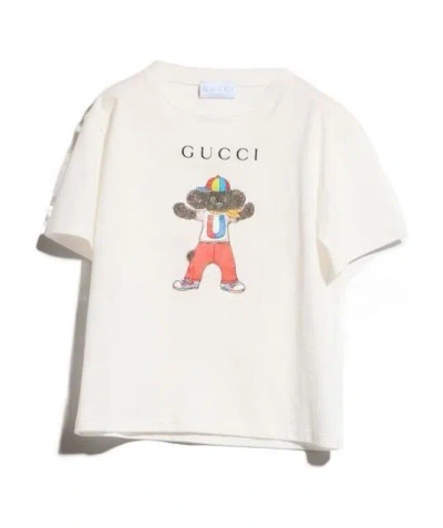 Gucci Babies' Dog Print T-shirt In White