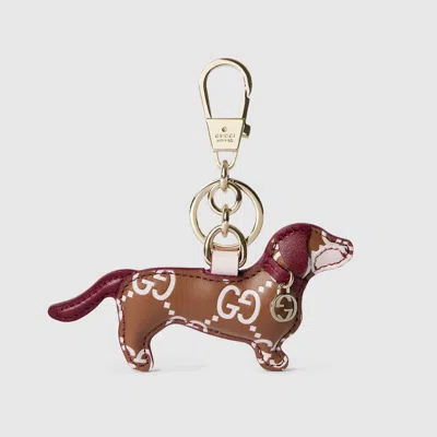 Gucci Dog-shaped Bag Charm In Brown