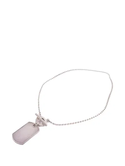 Pre-owned Gucci Dog-tag Necklace In Silver