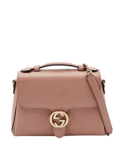 Pre-owned Gucci Dollar Interlocking G Satchel Bag In Pink