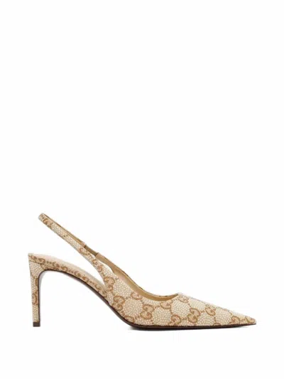 Gucci Donna Crystal Slingback Pumps In Neutral