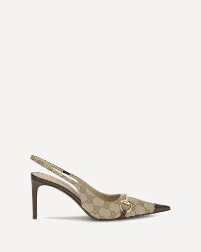 Gucci Donna Slingback Pumps In Beige