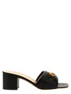 Gucci Marmont Quilted Medallion Mule Sandals In Black