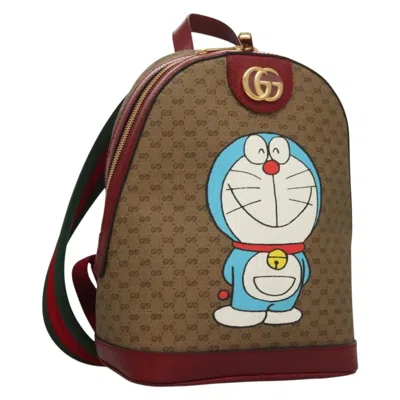 Pre-owned Gucci Doraemon Beige Canvas Backpack Bag () In Sand