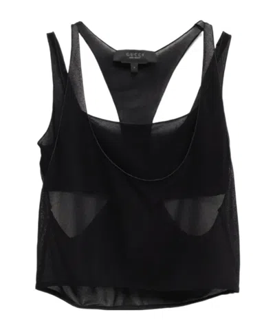 Gucci Double Bra Top In Black