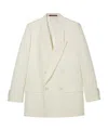 Gucci Double-breast Technical Panama Jacket In White