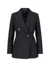Gucci Embroidered Wool Blazer With Notched Lapels And Pockets In Black