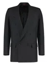 Gucci Men Double-breasted Technical Panama Blazer In Black