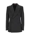 Gucci Gg Jacquard Button-up Blazer In Black