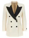 Gucci Double-breasted Blazer Blazer And Suits White/black