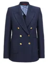 Gucci Double-breasted Blazer Blazers Blue In Blue
