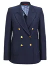 Gucci Blazer Double-breasted Gold-tone Buttons In Blue