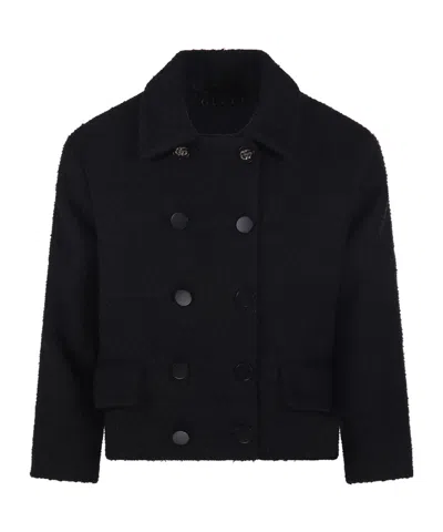 Gucci Double-breasted Casual Jacket In Black