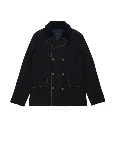Gucci Double-breasted Casual Jacket In Black