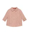 Gucci Double-breasted Checked Coat In Nude