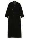 Gucci Double-breasted Coat With Gg Pattern In Black