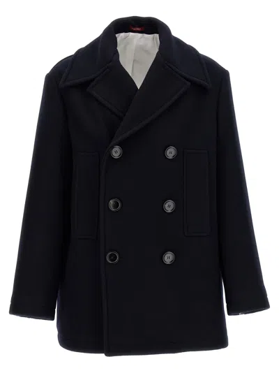 Gucci Double-breasted Coat In Black