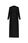 Gucci Double-breasted Coat With Gg Pattern In Black