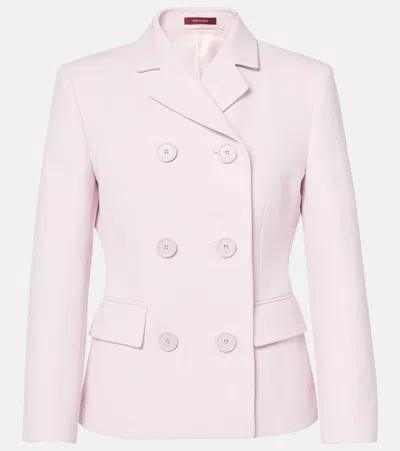 Gucci Double-breasted Cotton Canvas Blazer In Pink