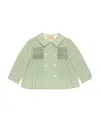 Gucci Double-breasted Cotton Jacket In Green