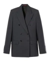 Gucci Double-breasted Gg Wool Jacket In Black