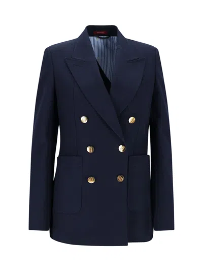 Gucci Double-breasted Jacket In Blue