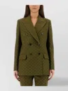 Gucci Double Breasted Jacket Flap Pockets In Green