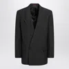 Gucci Men Double-breasted Technical Panama Blazer In Black