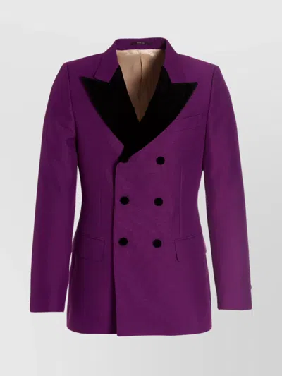 GUCCI DOUBLE-BREASTED JACKET STRUCTURED SHOULDERS