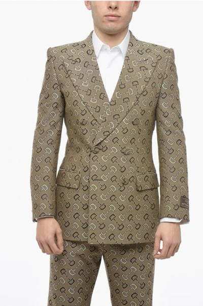 Gucci Horsebit Maxi Blazer Jacket In Brown