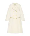 Gucci Double-breasted Mid-length Coat In White